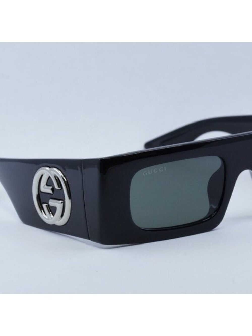 Gucci GG1646S 001 Sunglasses Black Rectangle Frame, Grey Lenses - Picture 7 of 11